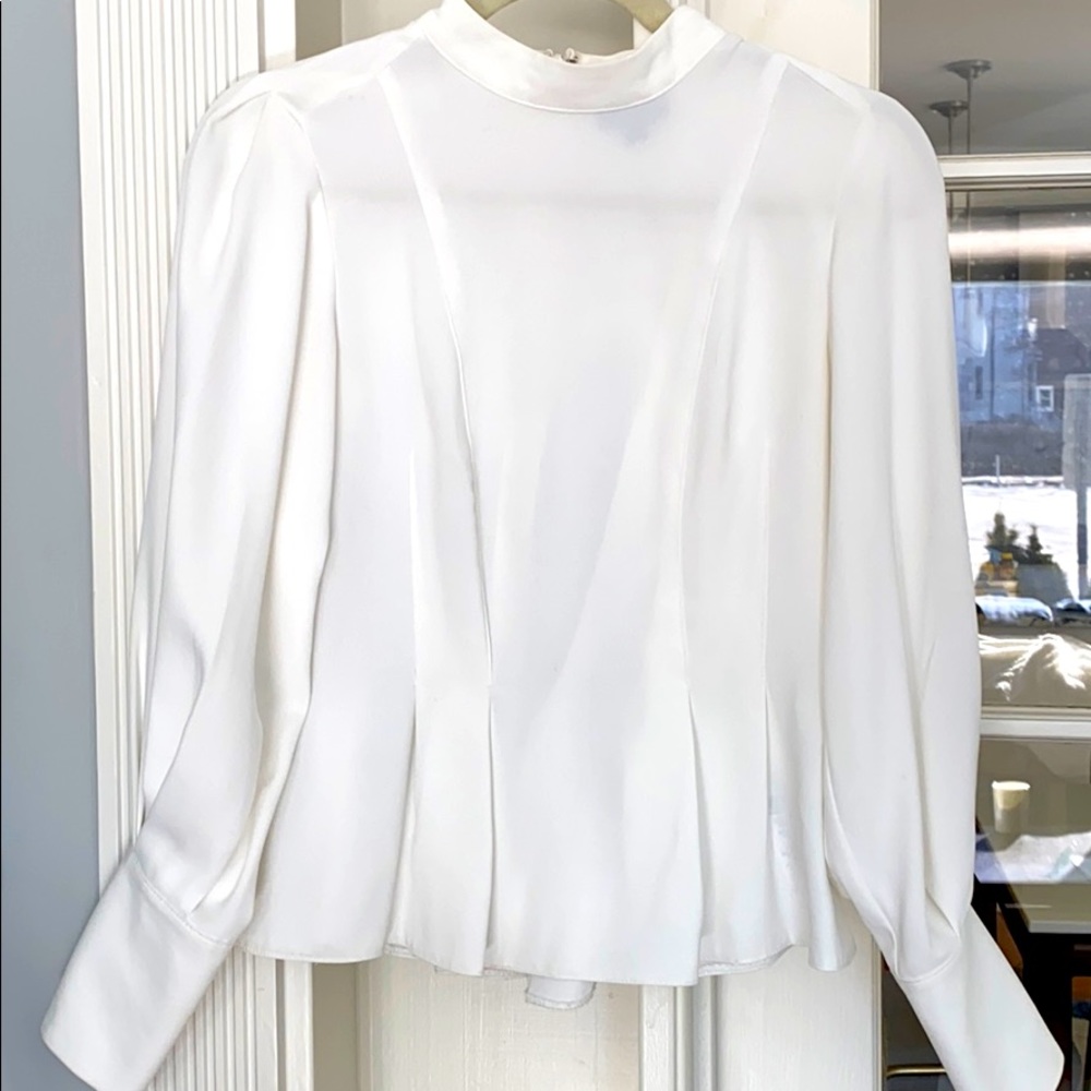 Topshop White Ballon Sleeve top